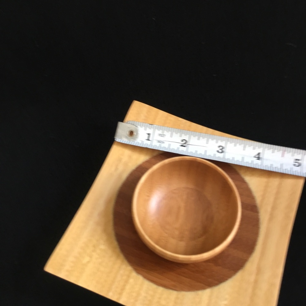 Mid Century Modern Handmade Wood Bowl & Plate - Picture 3 of 7